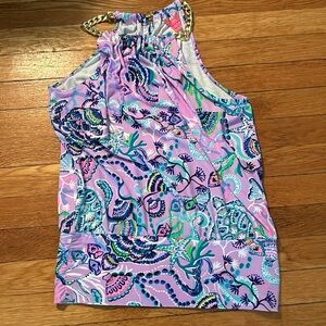 Lilly Pulitzer tank shirt with gold around